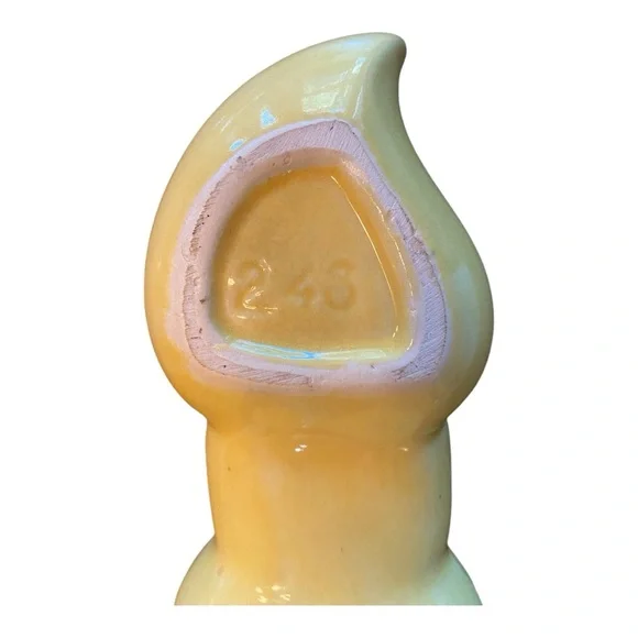 Vintage MCM yellow ceramic vessel. EVC - Picture 9 of 9